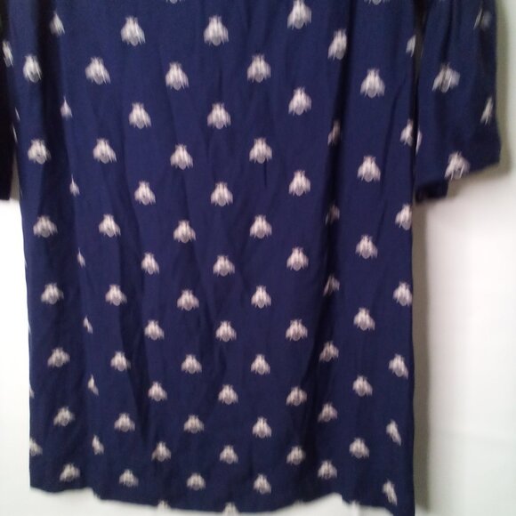 Joules Dress Women 2 Half Bell Sleeve Gardenia Bees With Heart Blue White - Picture 7 of 16